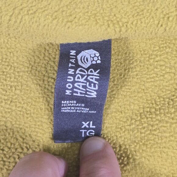 Mountain Hardwear Fleece 1/4 Zip Mens XL Yellow Pullover Sweater Logo Outdoors - Picture 6 of 9